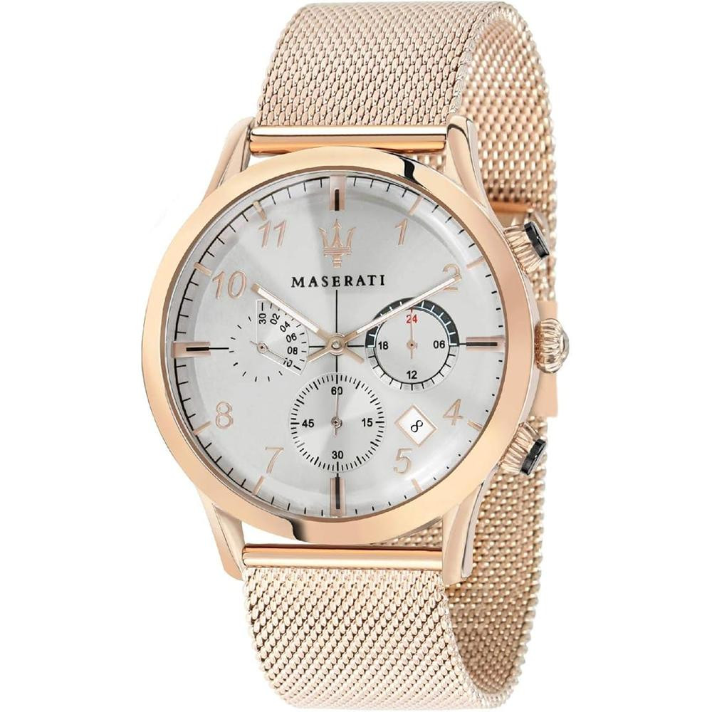 Maserati Ricordo Chronograph Rose‑Gold Steel Grey Dial Mens Watch With Date Stopwatch - R8873625002